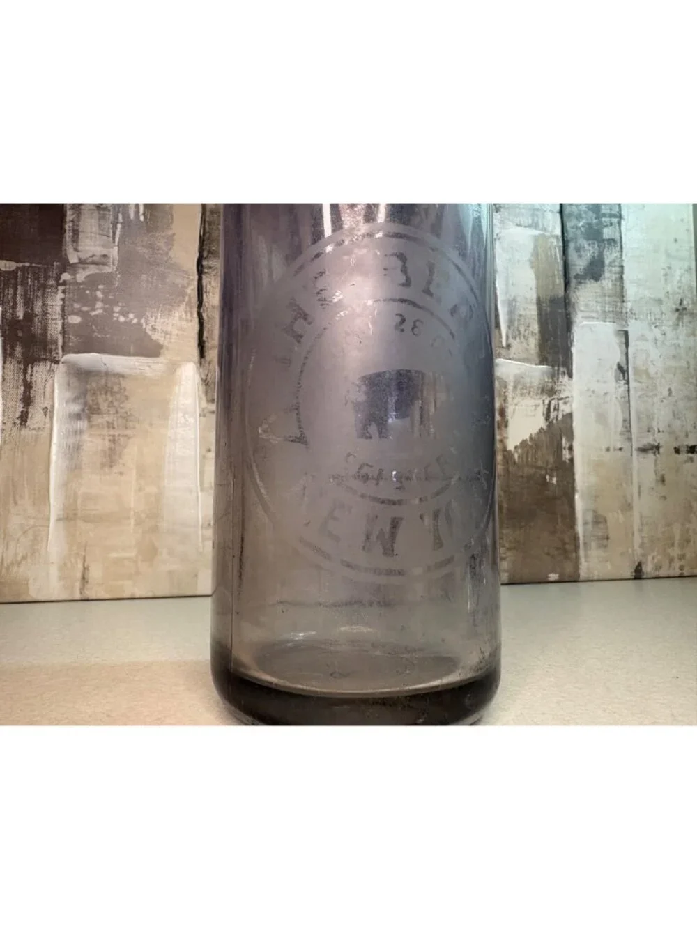 Vintage The Bear New York  J. Petermann Co W Hoboken NJ  Glass Seltzer Bottle